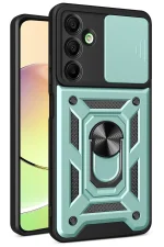 Newface Samsung Galaxy A56 Kılıf Pars Lens Yüzüklü Silikon - Yeşil