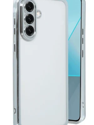 Newface Samsung Galaxy A56 Kılıf Razer Lensli Silikon - Gümüş