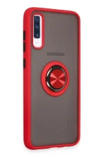 Newface Samsung Galaxy A70 Kılıf Montreal Yüzüklü Silikon Kapak - Kırmızı - Görsel 2