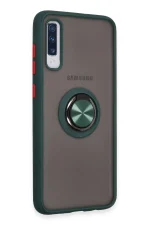 Newface Samsung Galaxy A70 Kılıf Montreal Yüzüklü Silikon Kapak - Yeşil - Görsel 2