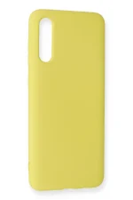 Newface Samsung Galaxy A70 Kılıf Nano içi Kadife Silikon - Sarı - Görsel 2