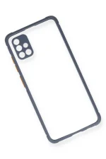 Newface Samsung Galaxy A71 Kılıf Miami Şeffaf Silikon - Gri - Görsel 3