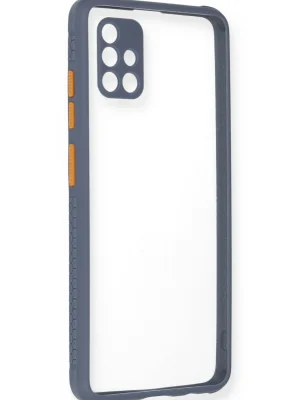 Newface Samsung Galaxy A71 Kılıf Miami Şeffaf Silikon - Gri