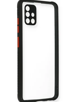 Newface Samsung Galaxy A71 Kılıf Miami Şeffaf Silikon - Siyah