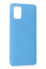 Newface Samsung Galaxy A71 Kılıf Nano içi Kadife Silikon - Mavi - Görsel 2