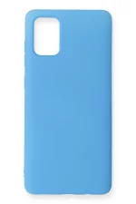 Newface Samsung Galaxy A71 Kılıf Nano içi Kadife Silikon - Mavi