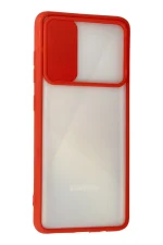 Newface Samsung Galaxy A71 Kılıf Palm Buzlu Kamera Sürgülü Silikon - Kırmızı - Görsel 3