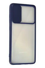 Newface Samsung Galaxy A71 Kılıf Palm Buzlu Kamera Sürgülü Silikon - Lacivert - Görsel 3