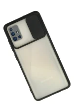 Newface Samsung Galaxy A71 Kılıf Palm Buzlu Kamera Sürgülü Silikon - Siyah - Görsel 2