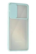 Newface Samsung Galaxy A71 Kılıf Palm Buzlu Kamera Sürgülü Silikon - Turkuaz - Görsel 3