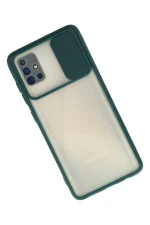 Newface Samsung Galaxy A71 Kılıf Palm Buzlu Kamera Sürgülü Silikon - Yeşil - Görsel 2