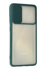 Newface Samsung Galaxy A71 Kılıf Palm Buzlu Kamera Sürgülü Silikon - Yeşil - Görsel 3