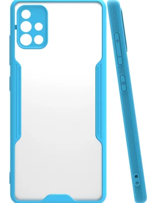 Newface Samsung Galaxy A71 Kılıf Platin Silikon - Mavi