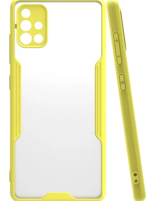 Newface Samsung Galaxy A71 Kılıf Platin Silikon - Sarı