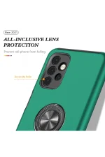 Newface Samsung Galaxy A72 Kılıf Elit Yüzüklü Kapak - Yeşil - Görsel 4