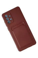 Newface Samsung Galaxy A72 Kılıf Kelvin Kartvizitli Silikon - Bordo - Görsel 3