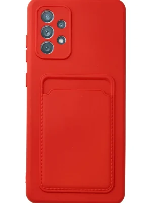 Newface Samsung Galaxy A72 Kılıf Kelvin Kartvizitli Silikon - Kırmızı