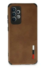 Newface Samsung Galaxy A72 Kılıf Loop Deri Silikon - Kahverengi