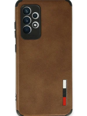 Newface Samsung Galaxy A72 Kılıf Loop Deri Silikon - Kahverengi