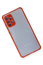 Newface Samsung Galaxy A72 Kılıf Miami Şeffaf Silikon - Kırmızı - Görsel 3