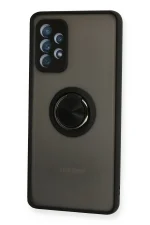 Newface Samsung Galaxy A72 Kılıf Montreal Yüzüklü Silikon Kapak - Siyah - Görsel 2