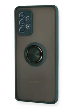 Newface Samsung Galaxy A72 Kılıf Montreal Yüzüklü Silikon Kapak - Yeşil - Görsel 2