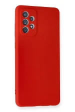 Newface Samsung Galaxy A72 Kılıf Nano içi Kadife Silikon - Kırmızı - Görsel 2