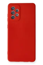 Newface Samsung Galaxy A72 Kılıf Nano içi Kadife Silikon - Kırmızı