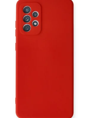 Newface Samsung Galaxy A72 Kılıf Nano içi Kadife Silikon - Kırmızı