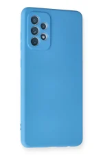 Newface Samsung Galaxy A72 Kılıf Nano içi Kadife Silikon - Mavi - Görsel 2