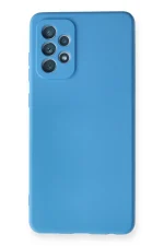 Newface Samsung Galaxy A72 Kılıf Nano içi Kadife Silikon - Mavi