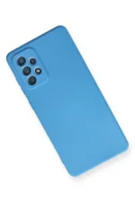 Newface Samsung Galaxy A72 Kılıf Nano içi Kadife Silikon - Mavi - Görsel 3