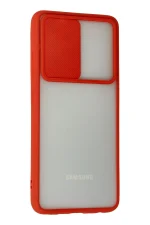 Newface Samsung Galaxy A72 Kılıf Palm Buzlu Kamera Sürgülü Silikon - Kırmızı - Görsel 3