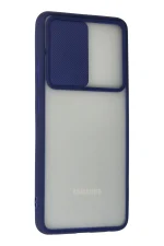 Newface Samsung Galaxy A72 Kılıf Palm Buzlu Kamera Sürgülü Silikon - Lacivert - Görsel 3