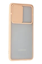 Newface Samsung Galaxy A72 Kılıf Palm Buzlu Kamera Sürgülü Silikon - Pembe - Görsel 3