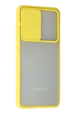 Newface Samsung Galaxy A72 Kılıf Palm Buzlu Kamera Sürgülü Silikon - Sarı - Görsel 3