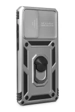 Newface Samsung Galaxy A72 Kılıf Pars Lens Yüzüklü Silikon - Gümüş - Görsel 2