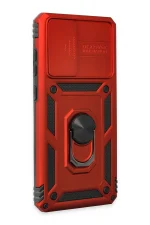 Newface Samsung Galaxy A72 Kılıf Pars Lens Yüzüklü Silikon - Kırmızı - Görsel 2