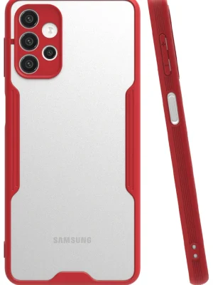 Newface Samsung Galaxy A72 Kılıf Platin Silikon - Kırmızı