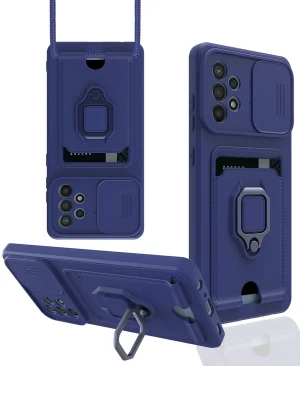 Newface Samsung Galaxy A72 Kılıf Zuma Kartvizitli Yüzüklü Silikon - Lacivert