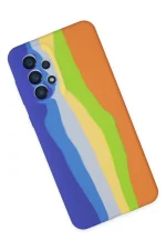 Newface Samsung Galaxy A73 5G Kılıf Ebruli Lansman Silikon - Mavi-Turuncu - Görsel 2