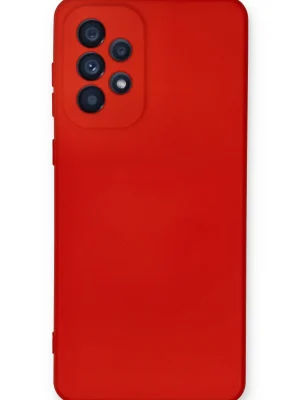 Newface Samsung Galaxy A73 5G Kılıf Nano içi Kadife Silikon - Kırmızı