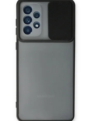 Newface Samsung Galaxy A73 5G Kılıf Palm Buzlu Kamera Sürgülü Silikon - Siyah