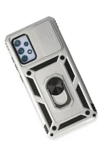 Newface Samsung Galaxy A73 5G Kılıf Pars Lens Yüzüklü Silikon - Gümüş - Görsel 3