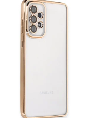 Newface Samsung Galaxy A73 5G Kılıf Razer Lensli Silikon - Gold