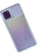 Newface Samsung Galaxy A81 / Note 10 Lite Kılıf Palm Buzlu Kamera Sürgülü Silikon - Lila - Görsel 2