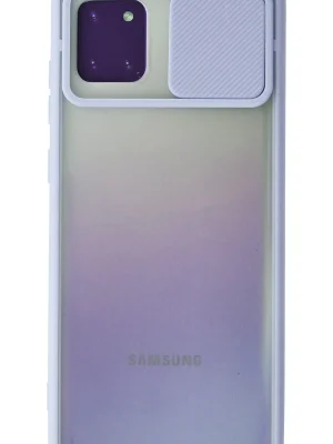 Newface Samsung Galaxy A81 / Note 10 Lite Kılıf Palm Buzlu Kamera Sürgülü Silikon - Lila