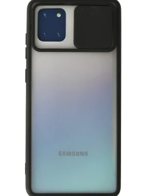 Newface Samsung Galaxy A81 / Note 10 Lite Kılıf Palm Buzlu Kamera Sürgülü Silikon - Siyah