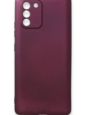 Newface Samsung Galaxy A91 / S10 Lite Kılıf First Silikon - Mürdüm