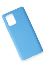 Newface Samsung Galaxy A91 / S10 Lite Kılıf Nano içi Kadife Silikon - Mavi - Görsel 3
